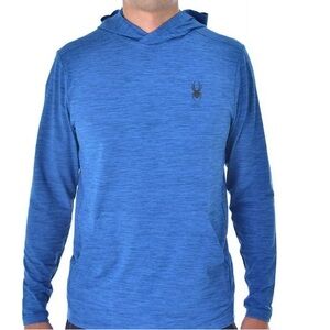 Spyder active performance hoodie sweatshirt athletic blue medium lightweight new